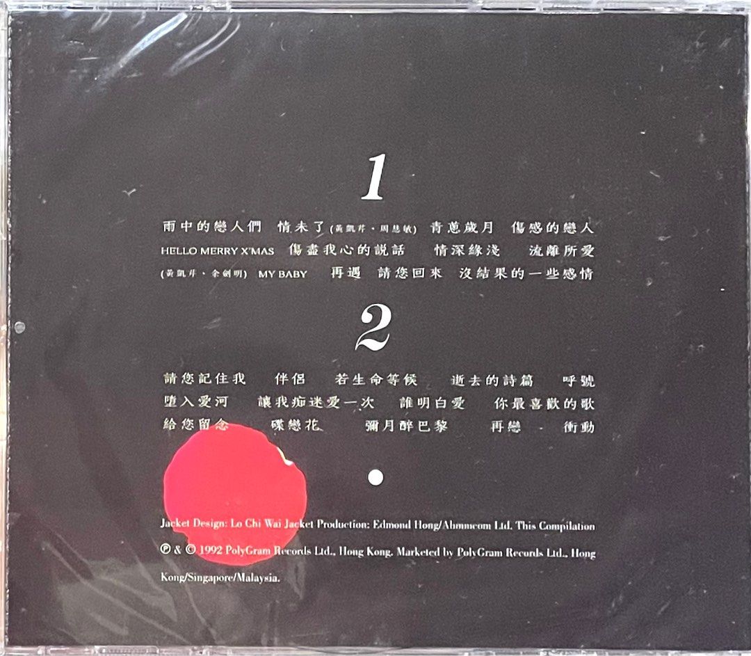 CHRISTOPHER WONG黃凱芹 揮不去的情感精選 Polyor寶麗金膠盒版全新未拆封(2CD)