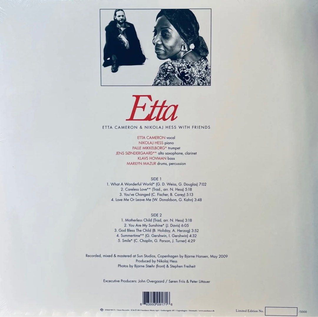 Etta Cameron & Nikolaj Hess with Friends (Audiophile Pressing Vinyl LP)Brand-New